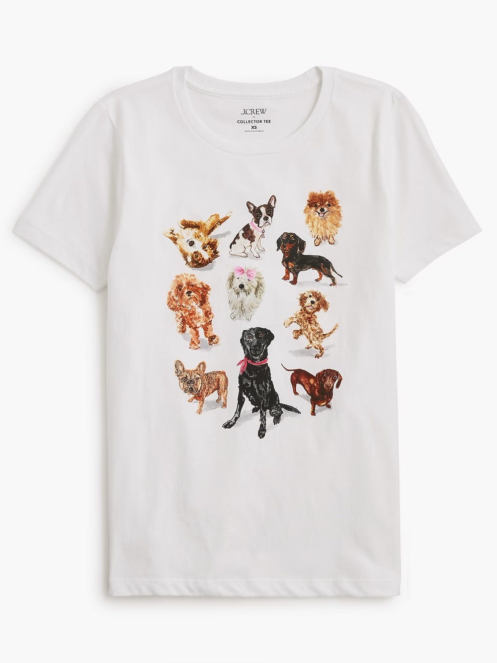 J. Crew Dogs Graphic Tee White M